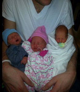 Jordon with the triplets
